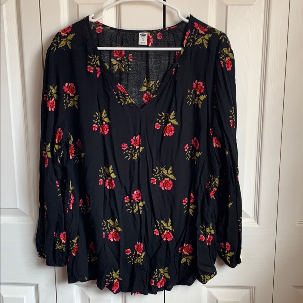Old Navy Black & Floral Top